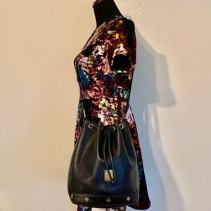 Genuine MCM Medium black Bucket Crossbody bag